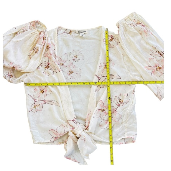 Billabong Floral Print Breathe Light Crop Top With Ties Size L - Picture 5 of 6